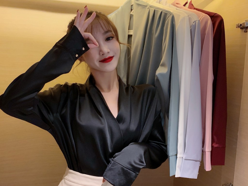 Áo sơ mi lụa trơn #23 Áo sơ mi lụa trơn
